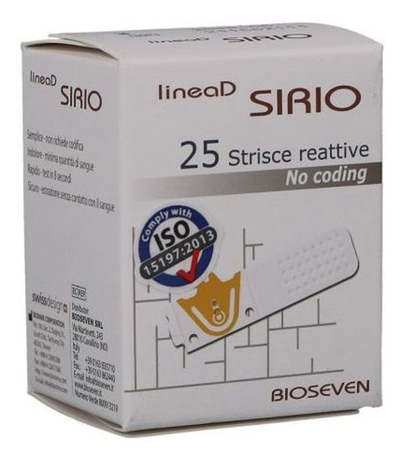 STRISCE MISURAZIONE GLICEMIA LINEA D SIRIO 25 PEZZI - Farmacia Murachelli Di Putelli dr. Giovanni