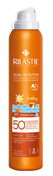 RILASTIL SUN SYSTEM BABY PPT SPF 50+ TRANSPARENT SPRAY WET SKIN 200 ML - Farmacia Murachelli Di Putelli dr. Giovanni