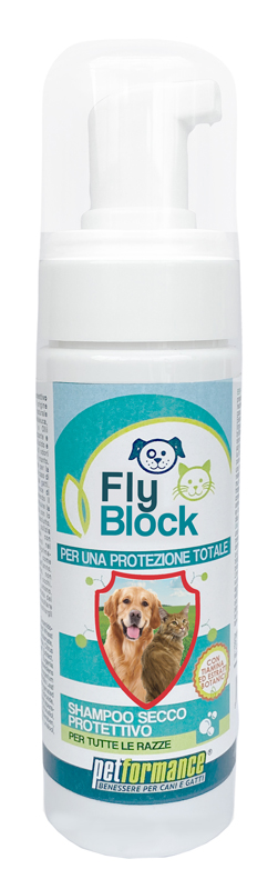PETFORMANCE FLYBLOCK SHAMPOO SECCO CANI/GATTI 150 ML - Farmacia Murachelli Di Putelli dr. Giovanni