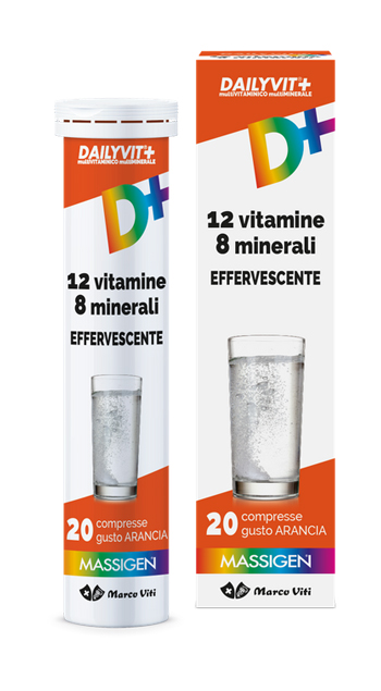MASSIGEN DAILYVIT 12 VITAMINE 8 MINERALI EFFERVESCENTE 20 COMPRESSE - Farmacia Murachelli Di Putelli dr. Giovanni