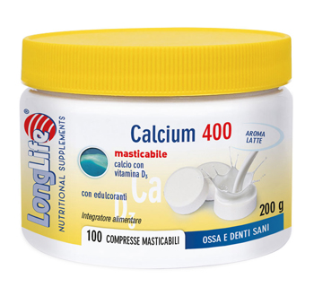 LONGLIFE CALCIUM LATTE 100 COMPRESSE 400 MG - Farmacia Murachelli Di Putelli dr. Giovanni