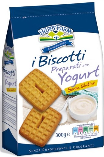 HAPPY FARM BISCOTTI YOGURT SENZA ZUCCHERO 300 G - Farmacia Murachelli Di Putelli dr. Giovanni