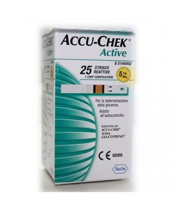 STRISCE MISURAZIONE GLICEMIA ACCU-CHEK ACTIVE STRIPS 25 PEZZI INF RETAIL - Farmacia Murachelli Di Putelli dr. Giovanni