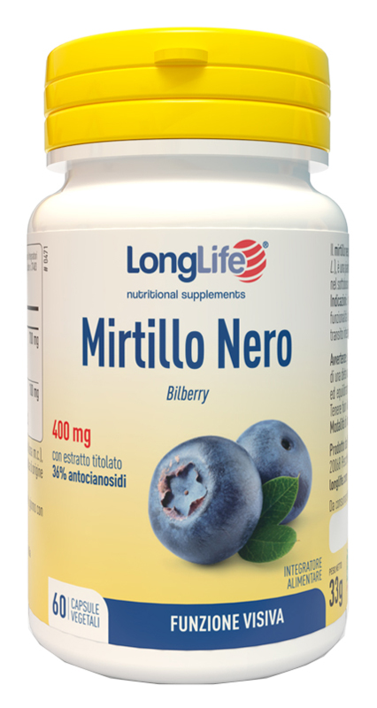 LONGLIFE MIRTILLO NERO 60 CAPSULE VEGETALI - Farmacia Murachelli Di Putelli dr. Giovanni