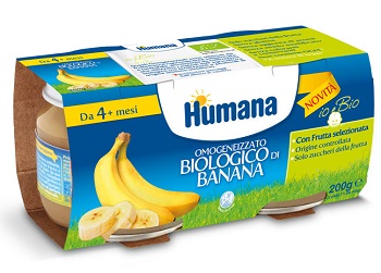 HUMANA OMOGENEIZZATO BANANA BIOLOGICO 2 VASETTI 100 G - Farmacia Murachelli Di Putelli dr. Giovanni