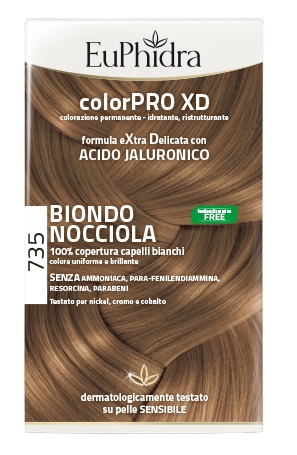 EUPHIDRA COLORPRO XD 735 BIONDO NOCCIOLA GEL COLORANTE CAPELLI IN FLACONE + ATTIVANTE + BALSAMO + GUANTI - Farmacia Murachelli Di Putelli dr. Giovanni