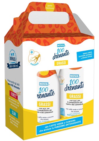 NOVA100 DRENANTE GRASSI CON GINSENG 300+300 ML - Farmacia Murachelli Di Putelli dr. Giovanni