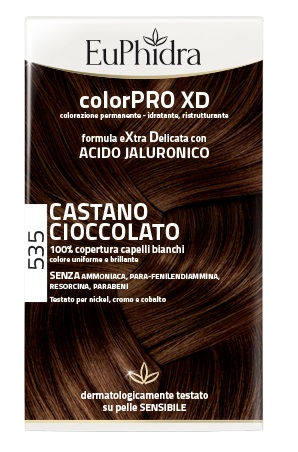 EUPHIDRA COLORPRO XD 535 CASTANO CIOCCOLATO GEL COLORANTE CAPELLI IN FLACONE + ATTIVANTE + BALSAMO + GUANTI - Farmacia Murachelli Di Putelli dr. Giovanni