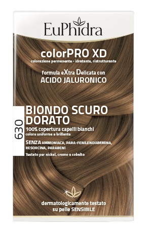 EUPHIDRA COLORPRO XD 630 BIONDO SCURO DORATO GEL COLORANTE CAPELLI IN FLACONE + ATTIVANTE + BALSAMO + GUANTI - Farmacia Murachelli Di Putelli dr. Giovanni