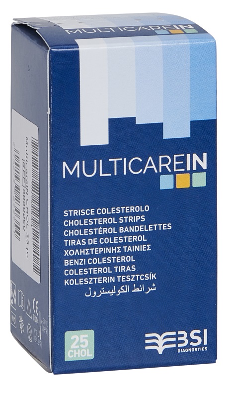 TEST COLESTEROLEMIA MULTICARE IN COLESTEROLO IN STRISCE CON ASPIRAZIONE CAPILLARE 25 PEZZI - Farmacia Murachelli Di Putelli dr. Giovanni