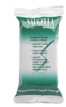 SAUGELLA ATTIVA SALVIETTINE 15 BUSTINE - Farmacia Murachelli Di Putelli dr. Giovanni