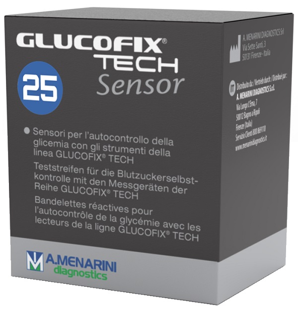 STRISCE MISURAZIONE GLICEMIA GLUCOFIX TECH SENSOR 25 PEZZI - Farmacia Murachelli Di Putelli dr. Giovanni