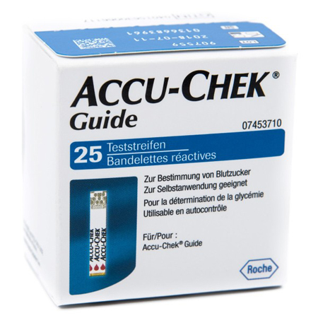 STRISCE MISURAZIONE GLICEMIA ACCU-CHEK GUIDE 25 PEZZI CONFEZIONE RETAIL - Farmacia Murachelli Di Putelli dr. Giovanni