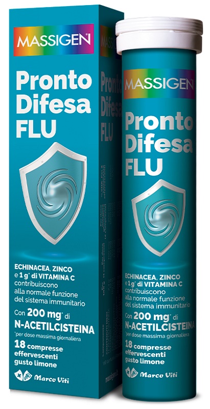 MASSIGEN PRONTO DIFESA FLU 18 COMPRESSE EFFERVESCENTI - Farmacia Murachelli Di Putelli dr. Giovanni