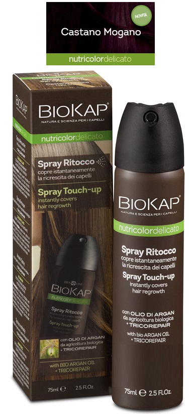 BIOS LINE  BIOKAP NUTRICOLOR DELICATO SPRAY RITOCCO CASTANO MOGANO 75 ML - Farmacia Murachelli Di Putelli dr. Giovanni