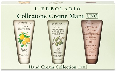 CREME MANI UNO COLLEZIONE CON CREMA MANI LIMONE 30 ML + CREMA MANI E UNGHIE OLIO D'OLIVA 30 ML + ALL'OLIO DI ARGAN CREMA MANI 30 ML - Farmacia Murachelli Di Putelli dr. Giovanni