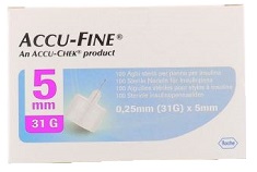 AGO PER PENNA DA INSULINA ACCU-FINE PEN NEEDLE ACCU-CHEK GAUGE 31 X 5MM 100 PEZZI - Farmacia Murachelli Di Putelli dr. Giovanni