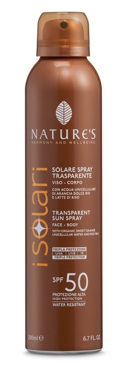 NATURE'S I SOLARI SPRAY TRASPARENTE SPF50 200 ML - Farmacia Murachelli Di Putelli dr. Giovanni