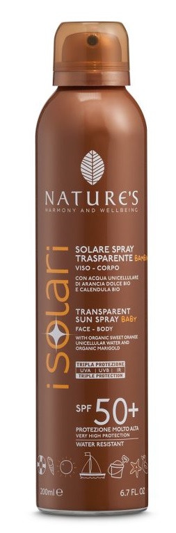 NATURE'S I SOLARI SPRAY TRASPARENTE BAMBINI SPF50+ 200 ML - Farmacia Murachelli Di Putelli dr. Giovanni