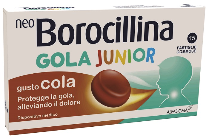 NEOBOROCILLINA GOLA JUNIOR 15 PASTIGLIE GUSTO COLA - Farmacia Murachelli Di Putelli dr. Giovanni