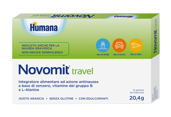 NOVOMIT TRAVEL 12 GOMME DA MASTICARE GUSTO ARANCIA - Farmacia Murachelli Di Putelli dr. Giovanni