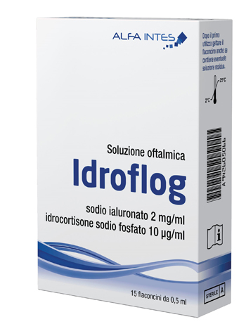 SOLUZIONE OFTALMICA IDROFLOG A BASE DI IALURONATO DI SODIO E IDROCORTISONE SODIO FOSFATO 15 FLACONCINI DA 0,5 ML - Farmacia Murachelli Di Putelli dr. Giovanni