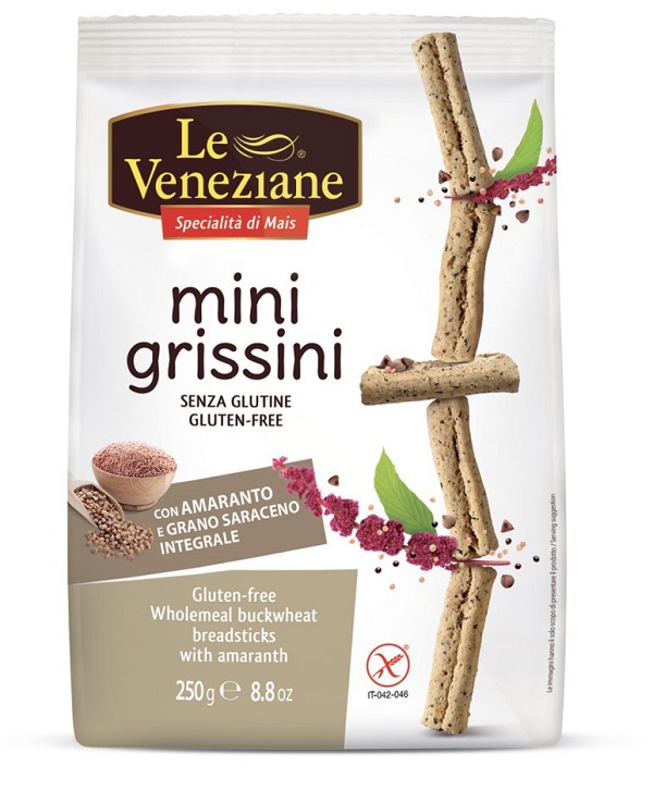 LE VENEZIANE MINIGRISSINI GRANO SARACENO INTEGRALE CON AMARANTO 250 G - Farmacia Murachelli Di Putelli dr. Giovanni
