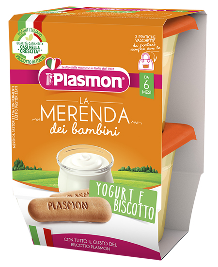 PLASMON LA MERENDA DEI BAMBINI SAPORE DI NATURA YOGURT BISCOTTO ASETTICO 2 X 120 G - Farmacia Murachelli Di Putelli dr. Giovanni