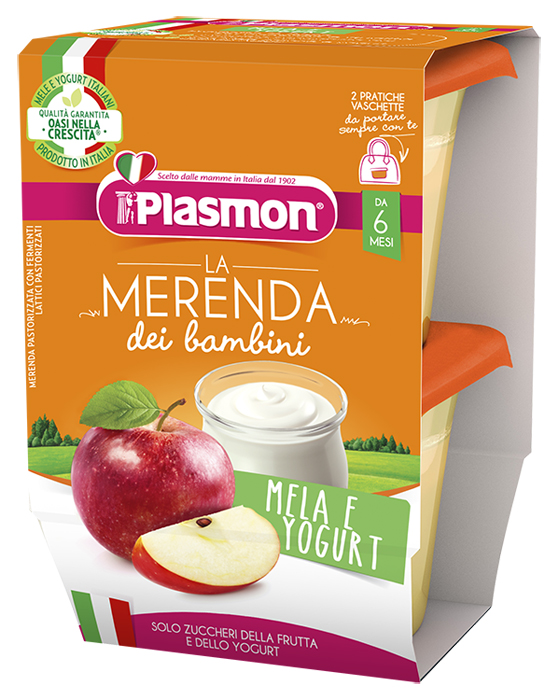 PLASMON LA MERENDA DEI BAMBINI SAPORI DI NATURA MELA YOGURT ASETTICO 2 X 120 G - Farmacia Murachelli Di Putelli dr. Giovanni