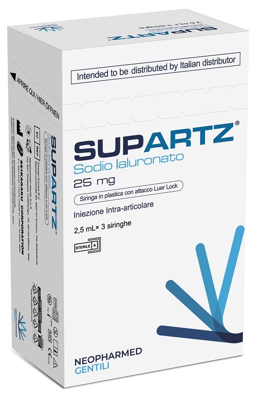 SIRINGA PRERIEMPITA INTRA-ARTICOLARE SUPARTZ ACIDO IALURONICO 25 MG 2,5 ML 3 PEZZI - Farmacia Murachelli Di Putelli dr. Giovanni