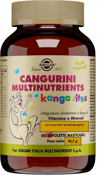 CANGURINI MULTINUTRIENTS FRUTTI TROPICALI 60 TAVOLETTE - Farmacia Murachelli Di Putelli dr. Giovanni