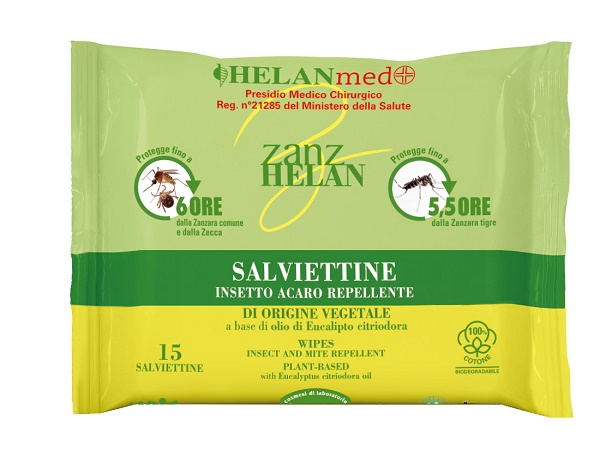 ZANZHELAN INSETTOREPELLENTE VEGETALE SALVIETTINE 15 PEZZI - Farmacia Murachelli Di Putelli dr. Giovanni