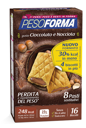 PESOFORMA BISCOTTO CIOCCOLATO NOCCIOLA 16 PEZZI 33 G - Farmacia Murachelli Di Putelli dr. Giovanni