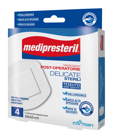 MEDICAZIONE POST OPERATORIA MEDIPRESTERIL DELICATA TNT 10X10CM 5 PEZZI - Farmacia Murachelli Di Putelli dr. Giovanni