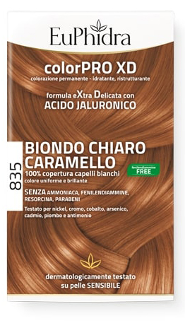 EUPHIDRA COLORPRO GEL COLORANTE CAPELLI XD 835 CARAMELLO 50 ML + ATTIVANTE + BALSAMO + GUANTI - Farmacia Murachelli Di Putelli dr. Giovanni