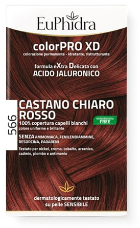 EUPHIDRA COLORPRO GEL COLORANTE CAPELLI XD 566 CASTANO CHIARO ROSSO 50 ML + ATTIVANTE + BALSAMO + GUANTI - Farmacia Murachelli Di Putelli dr. Giovanni
