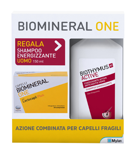 BIOMINERAL ONE LACTOCAPIL 30 COMPRESSE + BIOTHYMUS SHAMPOO UOMO ENERGIZZANTE 150 ML - Farmacia Murachelli Di Putelli dr. Giovanni