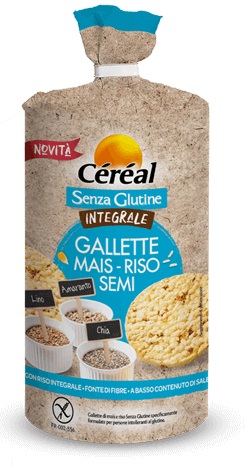 CEREAL SENZA GLUTINE INTEGRALE GALLETTE MAIS RISO SEMI 115 G - Farmacia Murachelli Di Putelli dr. Giovanni