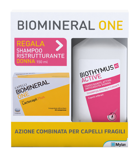 BIOMINERAL ONE LACTOCAPIL 30 COMPRESSE + BIOTHYMUS SHAMPOO DONNA RISTRUTTURANTE 150 ML - Farmacia Murachelli Di Putelli dr. Giovanni