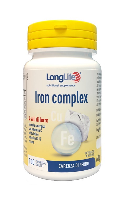 LONGLIFE IRON COMPLEX 100 COMPRESSE RIVESTITE - Farmacia Murachelli Di Putelli dr. Giovanni