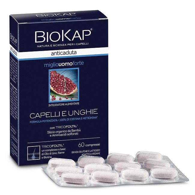 BIOKAP ANTICADUTA MIGLIO UOMO FORTE CON TRICOFOLTIL 60 COMPRESSE - Farmacia Murachelli Di Putelli dr. Giovanni
