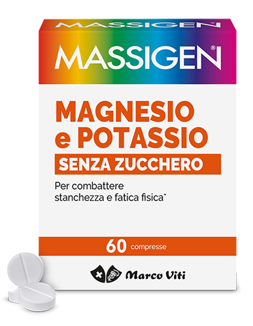 MASSIGEN MAGNESIO POTASSIO SENZA ZUCCHERI 60 COMPRESSE - Farmacia Murachelli Di Putelli dr. Giovanni