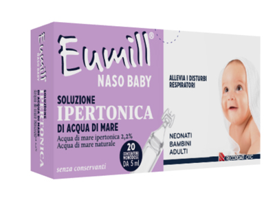 EUMILL NASO BABY SOLUZIONE IPERTONICA 20 CONTENITORI MONODOSE 5 ML - Farmacia Murachelli Di Putelli dr. Giovanni