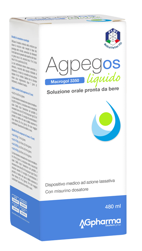AGPEG OS MACROGOL 3350 LIQUIDO 480 ML - Farmacia Murachelli Di Putelli dr. Giovanni