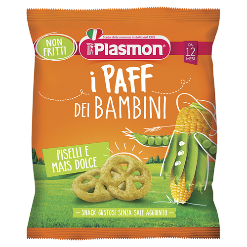 PLASMON DRY SNACK PAFF PISELLI-MAIS 15 G - Farmacia Murachelli Di Putelli dr. Giovanni
