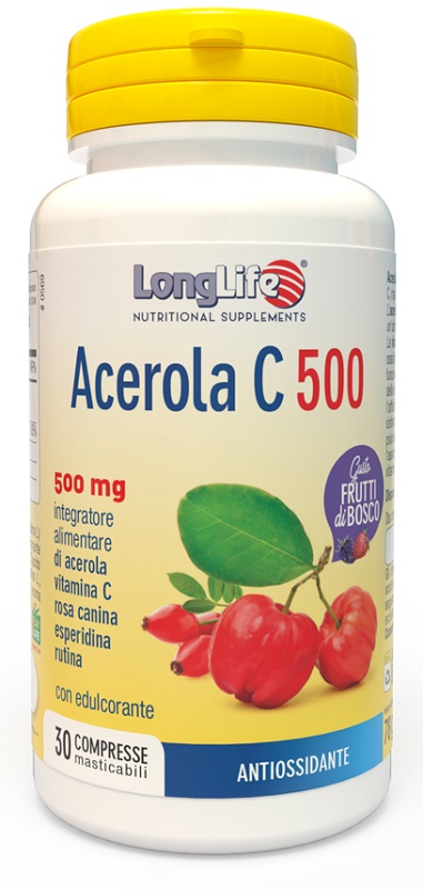 LONGLIFE ACEROLA C500 FRUTTI DI BOSCO 30 COMPRESSE MASTICABILI - Farmacia Murachelli Di Putelli dr. Giovanni