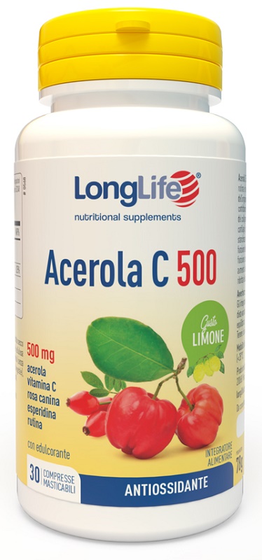 LONGLIFE ACEROLA C500 LIMONE 30 COMPRESSE MASTICABILI - Farmacia Murachelli Di Putelli dr. Giovanni
