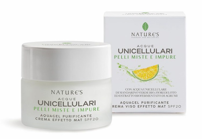 NATURE'S ACQUE UNICELLULARI AQUAGEL CREMA VISO EFFETTO MAT SPF20 50 ML - Farmacia Murachelli Di Putelli dr. Giovanni