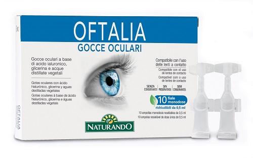 GOCCE OCULARI MONODOSE OFTALIA 2 STRIP DA 5 FIALE DA 0,5 ML - Farmacia Murachelli Di Putelli dr. Giovanni