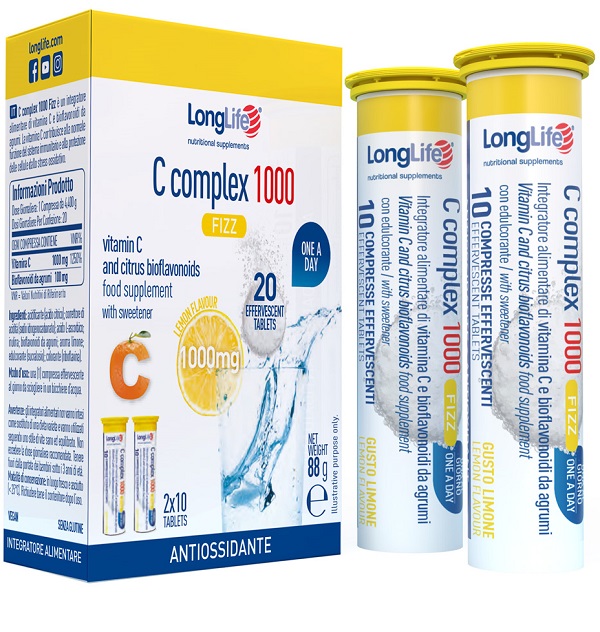 LONGLIFE C COMPLEX 1000 FIZZ 20 COMPRESSE EFFERVESCENTI - Farmacia Murachelli Di Putelli dr. Giovanni